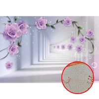 Фреска Ortograf 3D 6656 Фактура бархат золото FX-G Флизелин (3,1*1,96) Голубой/Сиреневый, Цветы/Архитектура — фото 1, Фрески