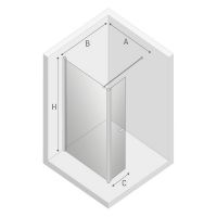 Душевая перегородка New Trendy New Soleo Chrome 50 K-0754 профиль Хром стекло прозрачное — фото 6, Душевые перегородки