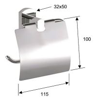 Держатель туалетной бумаги Remer Forma с крышкой Хром арт-FR60CR — фото 2, Держатели туалетной бумаги