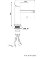 Смеситель для раковины Ростовская Мануфактура Сантехники SUS125-001F Нержавеющая сталь — фото 10, Смесители