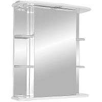 Зеркальный шкаф Misty Магнолия 55 L Э-Маг04055-01СвП с подсветкой Белый глянцевый — фото 1, Зеркальные шкафы в ванную