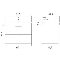 Товар: Тумба под раковину Creto Ares 60 10-1161B подвесная Серый Бетон - фото 4 Тумба под раковину Creto Ares 60 10-1161B подвесная Серый Бетон — фото 4, Тумбы под раковину