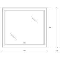 Зеркало BelBagno Kraft 90 SPC-KRAFT-900-800-LED-TCH-WARM с подсветкой Сатин с сенсорным выключателем и подогревом — фото 9, Зеркала в ванную комнату