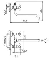 Смеситель для ванны Frap H27 F2227 универсальный Хром — фото 9, Смеситель для ванны