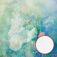 Фреска Ortograf Цветы 7053 Фактура бархат FX Флизелин (2,7*2,7) Голубой/Зеленый, Цветы/Живопись — фото 1, Фрески