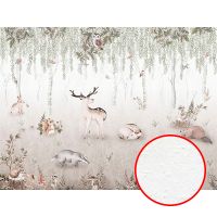 Фреска детская Ortograf Little Friends 34355 Фактура бархат FX Флизелин (4*3) Зеленый/Коричневый, Животные — фото 1, Фрески