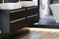 Товар: Тумба под раковину Excellent Tuto 60 MLEX.0104.600.BKBL подвесная Черный матовый Дуб - фото 3 Тумба под раковину Excellent Tuto 60 MLEX.0104.600.BKBL подвесная Черный матовый Дуб — фото 3, Мебель для ванной