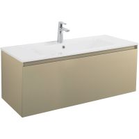 Тумба под раковину Art&Max Latina 100 AM-Latina-1000-1C-SO-BGM подвесная Серо-бежевая матовая — фото 1, Мебель для ванной