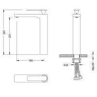Смеситель для раковины Timo Torne 4311/17F Золото матовое — фото 2, Смесители для раковины