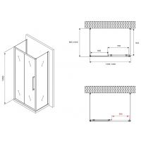 Душевой уголок Abber Schwarzer Diamant 140x100 AG30140BMH-S100BM-S100BM профиль Черный стекло матовое — фото 5, Прямоугольные душевые уголки