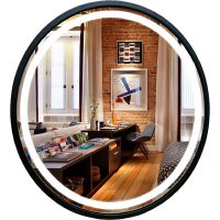 Зеркало Azario Манхэттен-лофт 70 LED-00002428 с подсветкой Черное с сенсорным выключателем — фото 1, Зеркала в ванную комнату