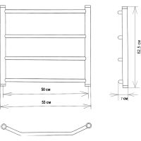 Водяной полотенцесушитель EWRIKA Сафо T 60х50 Состаренная бронза — фото 5, Водяные полотенцесушители