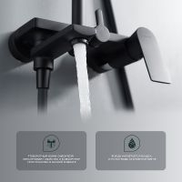 Душевая система Splenka S05.24.06 Черная матовая — фото 4, Душевые стойки