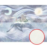 Фреска детская Ortograf Детские 8332 Фактура флок FLK Флизелин (3,81*3) Серый/Сиреневый, Замки/Рыбы арт-8332 (флок FLK) — фото 1, Фрески