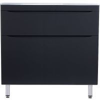 Тумба под раковину Style Line Бергамо мини 90 Люкс Plus СС-00002363 Черная антискрейч — фото 1, Мебель для ванной