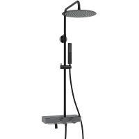 Душевая система WasserKRAFT A114.160.218.CB Thermo с термостатом Черная матовая — фото 5, Душевые стойки