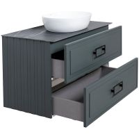 Тумба под раковину La Fenice Cubo 90 FNC-01-CUB-G-90-2 подвесная Серая матовая — фото 4, Мебель для ванной