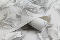 Обои Артекс New Look 6 10981-04 Винил на флизелине (1,06*10,05) Серый, Цветы/Листья — фото 3, Обои для стен