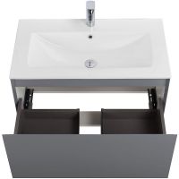 Товар: Тумба под раковину Art&Max Latina 80 AM-Latina-800-1C-SO-GM подвесная Серая матовая - фото 3 Тумба под раковину Art&Max Latina 80 AM-Latina-800-1C-SO-GM подвесная Серая матовая — фото 3, Мебель для ванной