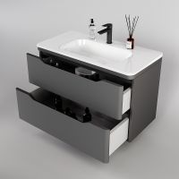 Тумба под раковину Style Line Марелла 90 Люкс Plus подвесная Серый матовый антискрейтч арт-СС-00002415 — фото 3, Тумбы под раковину