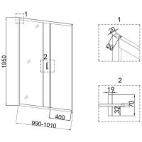 Товар: Душевая дверь Niagara Nova 100 NG-42-10AG профиль Холодное золото стекло прозрачное - фото 8 Душевая дверь Niagara Nova 100 NG-42-10AG профиль Холодное золото стекло прозрачное — фото 8, Душевые двери в нишу