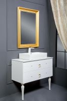 Тумба под раковину Boheme Armadi Art Vallessi Avangarde Piazza 100 841-100-WG подвесная Белая Золото — фото 4, Мебель для ванной