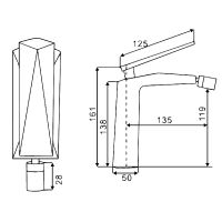 Товар: Смеситель для биде Boheme Venturo 386-B Черный Золото - фото 2 Смеситель для биде Boheme Venturo 386-B Черный Золото — фото 2, Смесители