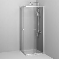 Душевой уголок AM.PM Sunny 80х80 W87G-403-8080-MT профиль Хром матовый стекло прозрачное — фото 2, Квадратные душевые уголки