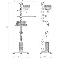 Напольная стойка Migliore Luxor 26147 Золото — фото 3, Стойки - набор держателей