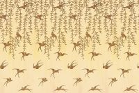 Фреска Ortograf Flora 31163 Фактура флок FLK Флизелин (4*2,7) Бежевый/Коричневый, Листья/Птицы — фото 2, Фрески