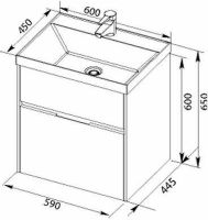 Товар: Тумба с раковиной Aquanet Латина 60 212833 подвесная Белая - фото 5 Тумба с раковиной Aquanet Латина 60 212833 подвесная Белая — фото 5, Тумбы с раковиной