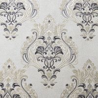 Обои Solo Casablanca SL8870-25 Винил на флизелине (1,06*10) Серый/Бежевый/Черный, Дамаск — фото 1, Обои для стен