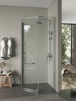 Душевой уголок Agger 90x90 A03-090TCR/G профиль Хром стекло прозрачное — фото 3, Душевые уголки трапеция