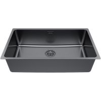 Кухонная мойка Paulmark Yuni 76 Uni YU76-GM Вороненная сталь — фото 2, Кухонные мойки