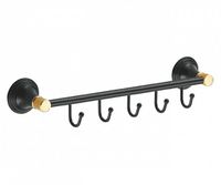 Крючки для полотенец Fixsen Luksor FX-71605-5B Черный Золото — фото 1, Крючки для полотенец