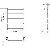 Водяной полотенцесушитель Aquanet Fiona 60x50 266736 Хром — фото 2, Водяные полотенцесушители