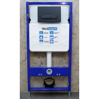 Комплект унитаза WeltWasser Merzbach 043 GL-WT 10000009939 с инсталляцией WellWant Standart 50 WWISI111BB с сиденьем Микролифт и Черной матовой клавишей смыва — фото 6, Комплекты унитаз + инсталляция