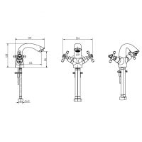 Смеситель для раковины Boheme Satine 311-ST Бронза — фото 3, Смесители