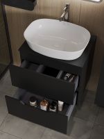 Товар: Тумба с раковиной Orange Line 60 Li-60TubMDF+B08-500W подвесная Черная матовая - фото 4 Тумба с раковиной Orange Line 60 Li-60TubMDF+B08-500W подвесная Черная матовая — фото 4, Мебель для ванной