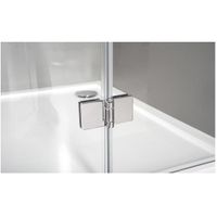 Душевой уголок Aquanet Beta NWD2242 100x100 радиальный профиль Хром стекло прозрачное — фото 4, Душевые уголки четверть круга