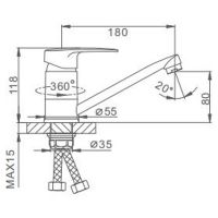 Смеситель для кухни Frap H66 F4566-2 Хром — фото 3, Смесители для кухни