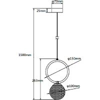 Подвесной светильник Crystal Lux Carolina SP1 V1 Brass Прозрачный Латунь — фото 4, Подвесные светильники
