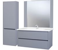 Тумба под раковину Bellezza Лоренцо 100 4639117270363 подвесная Серебро — фото 4, Тумбы под раковину