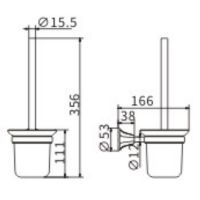 Ершик для унитаза CeramaLux Biatrichi 73013-1 Черный матовый — фото 2, Ершики для унитаза