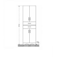 Шкаф пенал СанТа Верона 60 Белый — фото 4, Пеналы для ванной комнаты