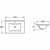 Товар: Раковина Vincea 75 VBS-13975MA Антрацит матовый - фото 4 Раковина Vincea 75 VBS-13975MA Антрацит матовый — фото 4, Раковины встраиваемые сверху