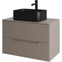 Тумба с раковиной Orange Line 80 Li-80TuLMDF+B02-460MB подвесная Латте матовый — фото 1, Тумбы с раковиной