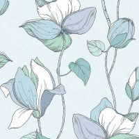 Товар: Обои Marburg Flora 47473 Винил на флизелине (0,53*10,05) Зеленый/Голубой, Цветы/Листья - фото 2 Обои Marburg Flora 47473 Винил на флизелине (0,53*10,05) Зеленый/Голубой, Цветы/Листья — фото 2, Обои для стен