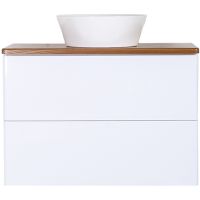 Тумба с раковиной Orange Otto 75 Ot-75TuWOOD+B08-360W подвесная Белая Ясень — фото 1, Тумбы с раковиной