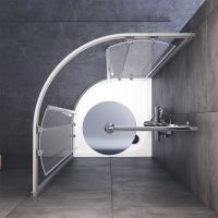 Душевой уголок AM.PM Gem W90G-401-090WT Профиль матовый хром, стекло прозрачное — фото 4, Душевые уголки